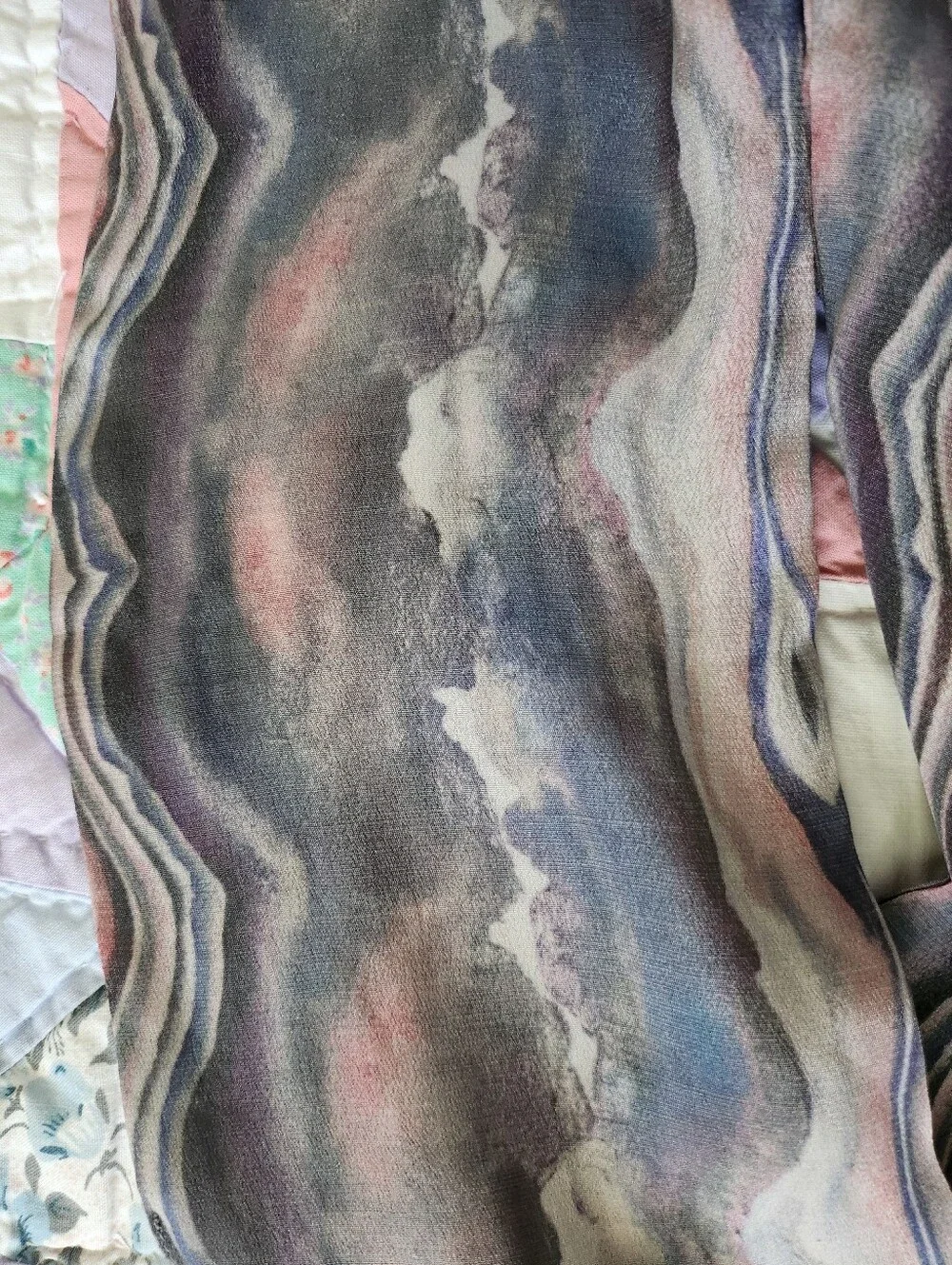 APNY Abstract Watercolor Print Scarf